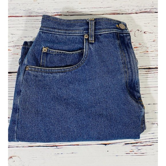 Vintage Bill Blass Jean Denim Skirt Size 14 Classic Blue Cotton Knee Lengh - Picture 8 of 9